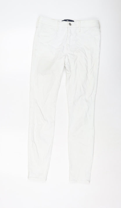 Hollister Womens White Cotton Skinny Jeans Size 27 in L28 in Regular Button