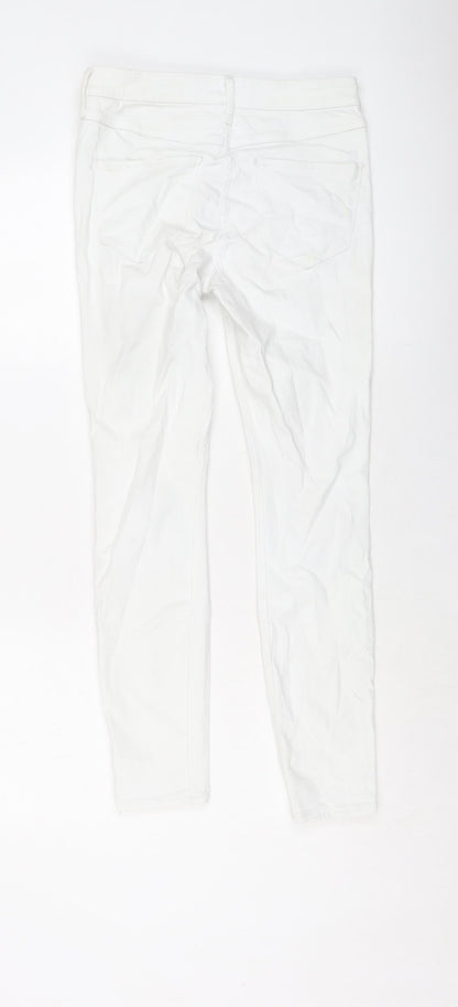 Hollister Womens White Cotton Skinny Jeans Size 27 in L28 in Regular Button