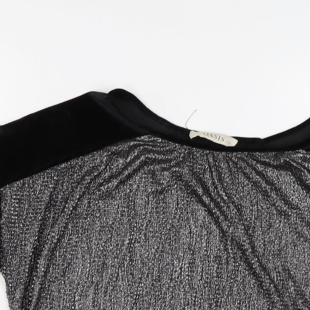 Womens UK Size S Oasis Black Basic Blouse