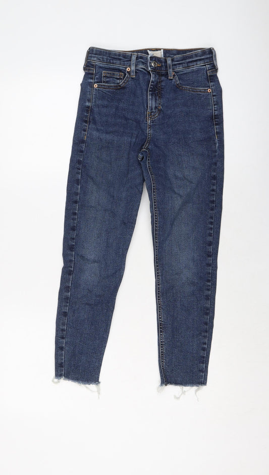 Topshop Womens Blue Cotton Skinny Jeans Size 26 in L23 in Regular Button