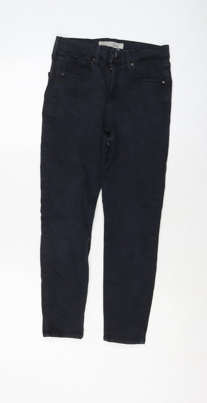 Topshop Womens Blue Cotton Skinny Jeans Size 28 L23 in Regular Button