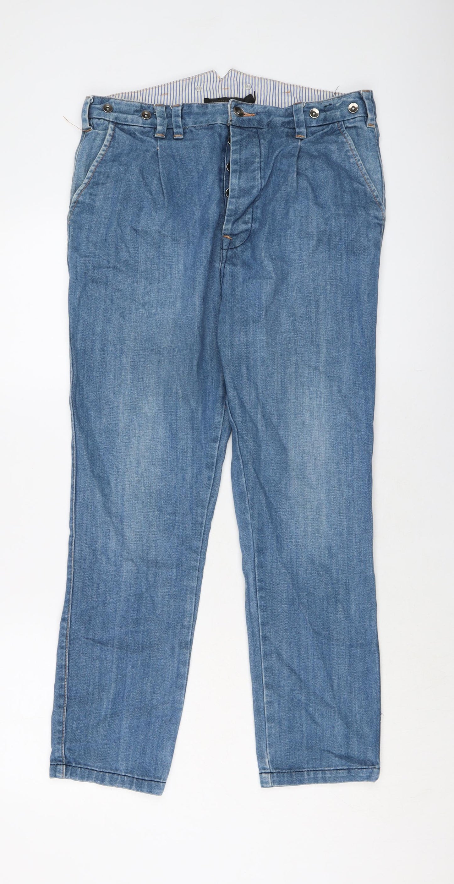 Mens UK Size 32 in Topman Regular Fit Straight Blue Jeans