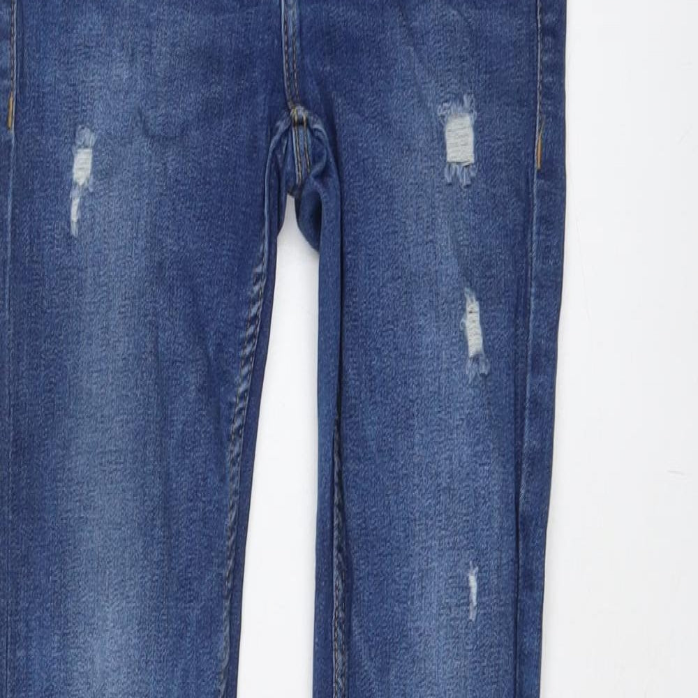 Zara Womens Blue Cotton Skinny Jeans Size 24 in L27 in Regular Button