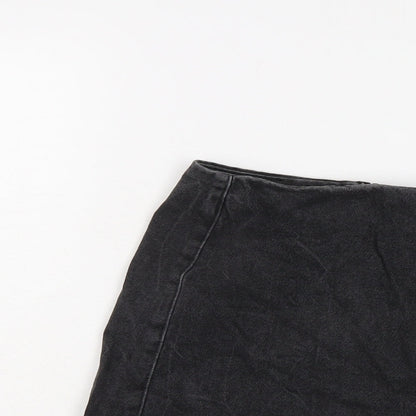 New Look Girls Black Cotton A-Line Skirt Size 13 Years Regular Zip