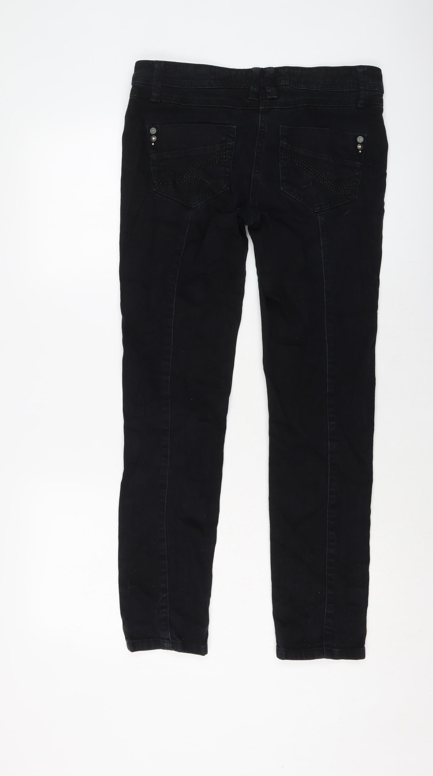NEXT Womens Blue Cotton Skinny Jeans Size 10 L29 in Regular Button