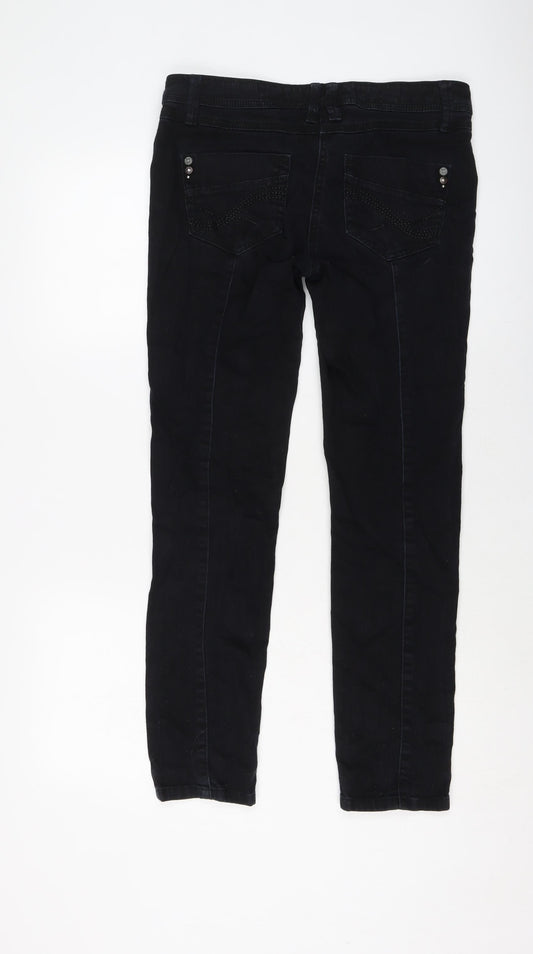 NEXT Womens Blue Cotton Skinny Jeans Size 10 L29 in Regular Button