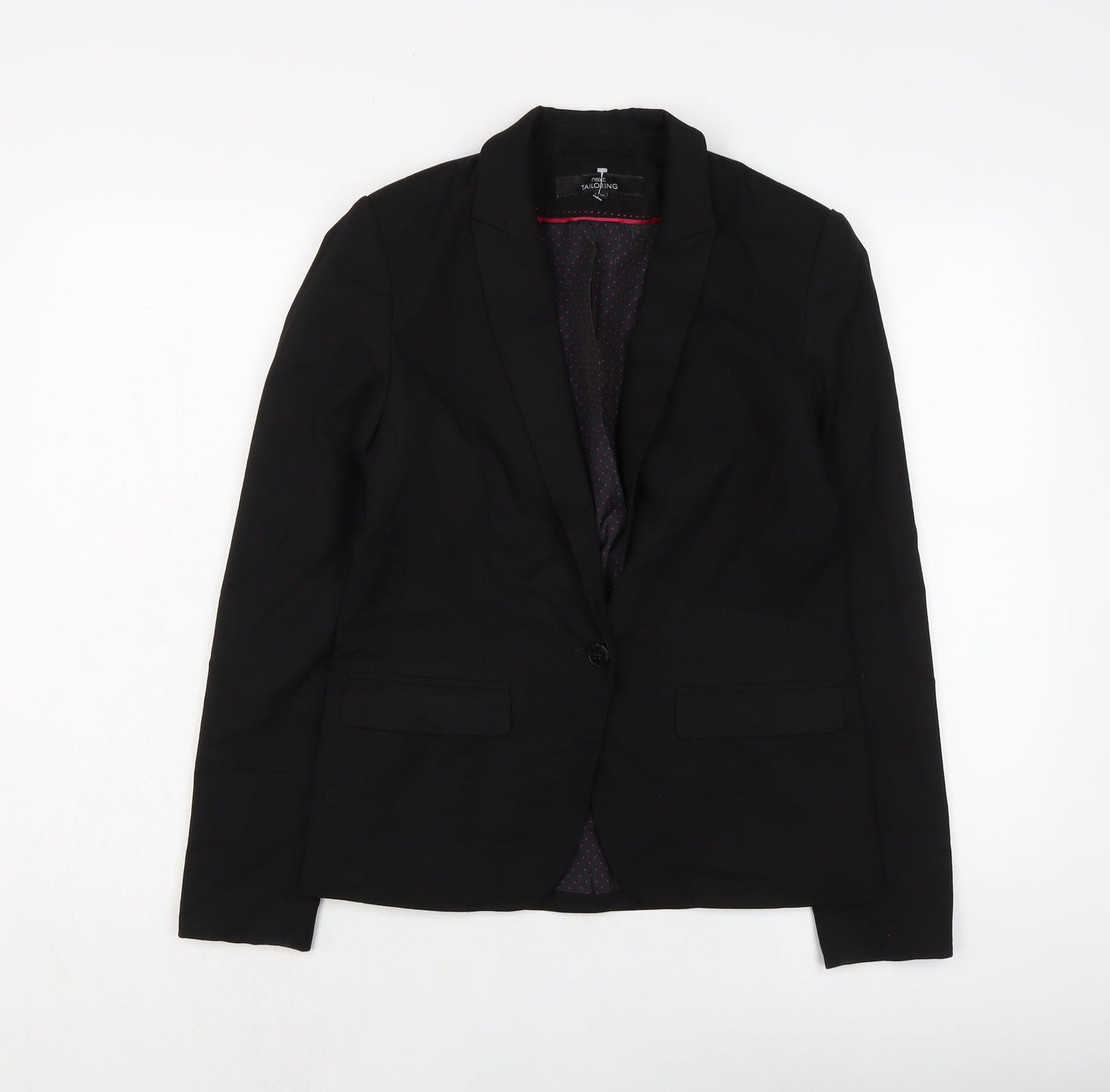 NEXT Womens Black Polyester Jacket Suit Jacket Size 10