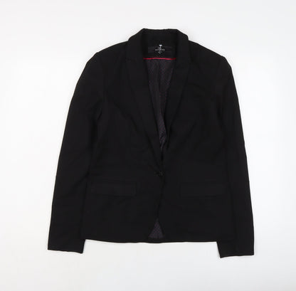 NEXT Womens Black Polyester Jacket Suit Jacket Size 10