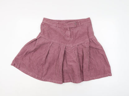 H&M Womens Purple Cotton Skater Skirt Size 10 Button