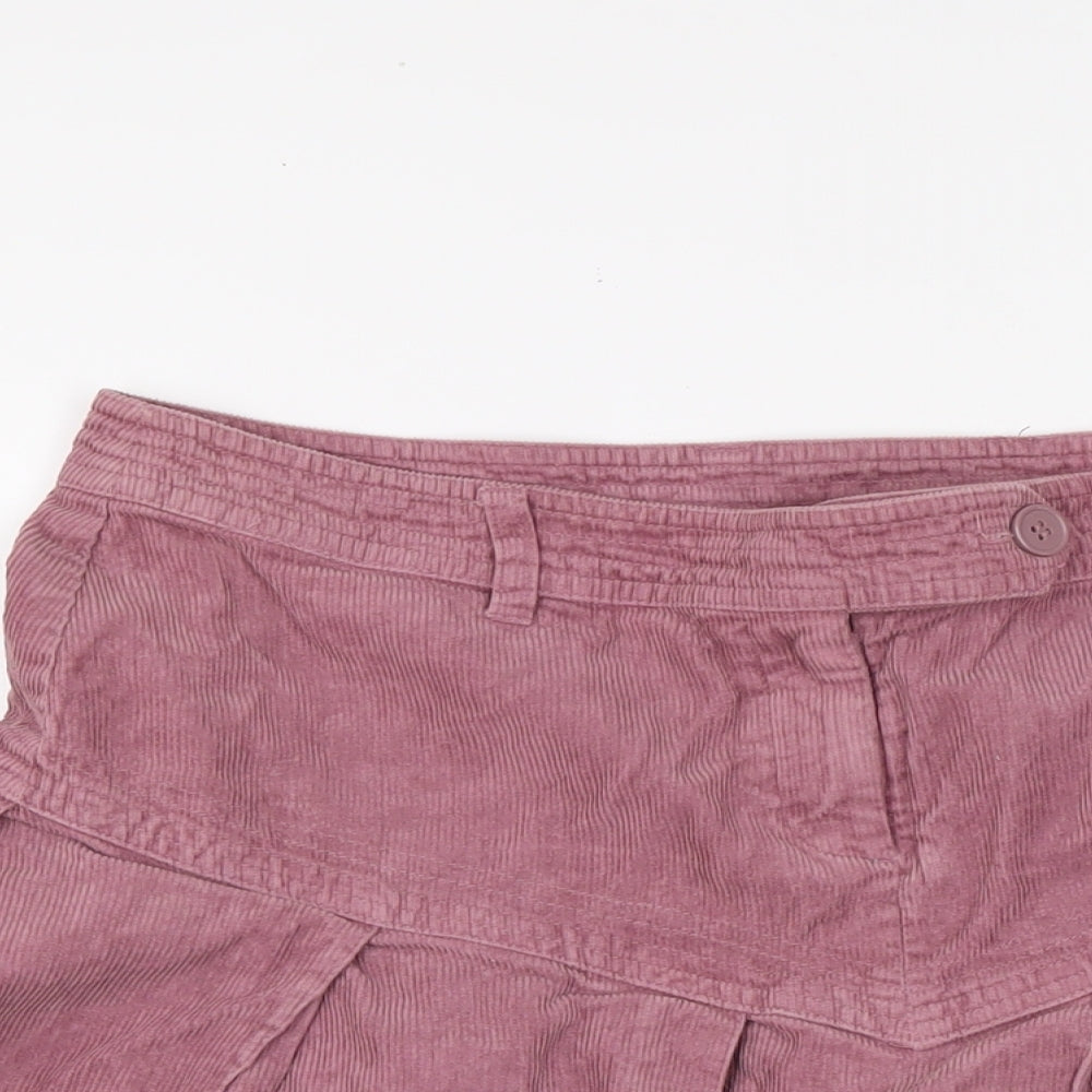 H&M Womens Purple Cotton Skater Skirt Size 10 Button