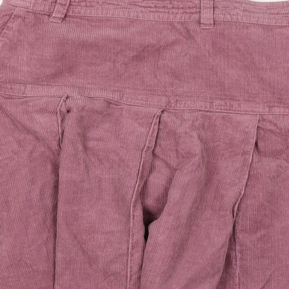 H&M Womens Purple Cotton Skater Skirt Size 10 Button