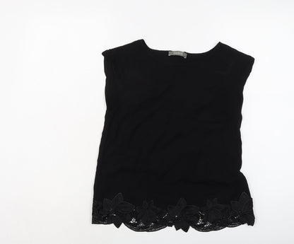 Womens UK Size 8 Oasis Black Basic Blouse