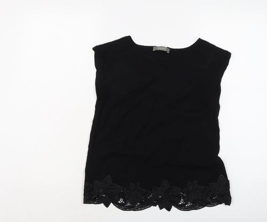 Womens UK Size 8 Oasis Black Basic Blouse