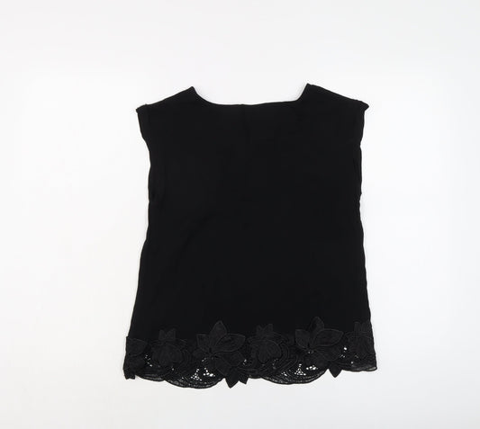 Womens UK Size 8 Oasis Black Basic Blouse