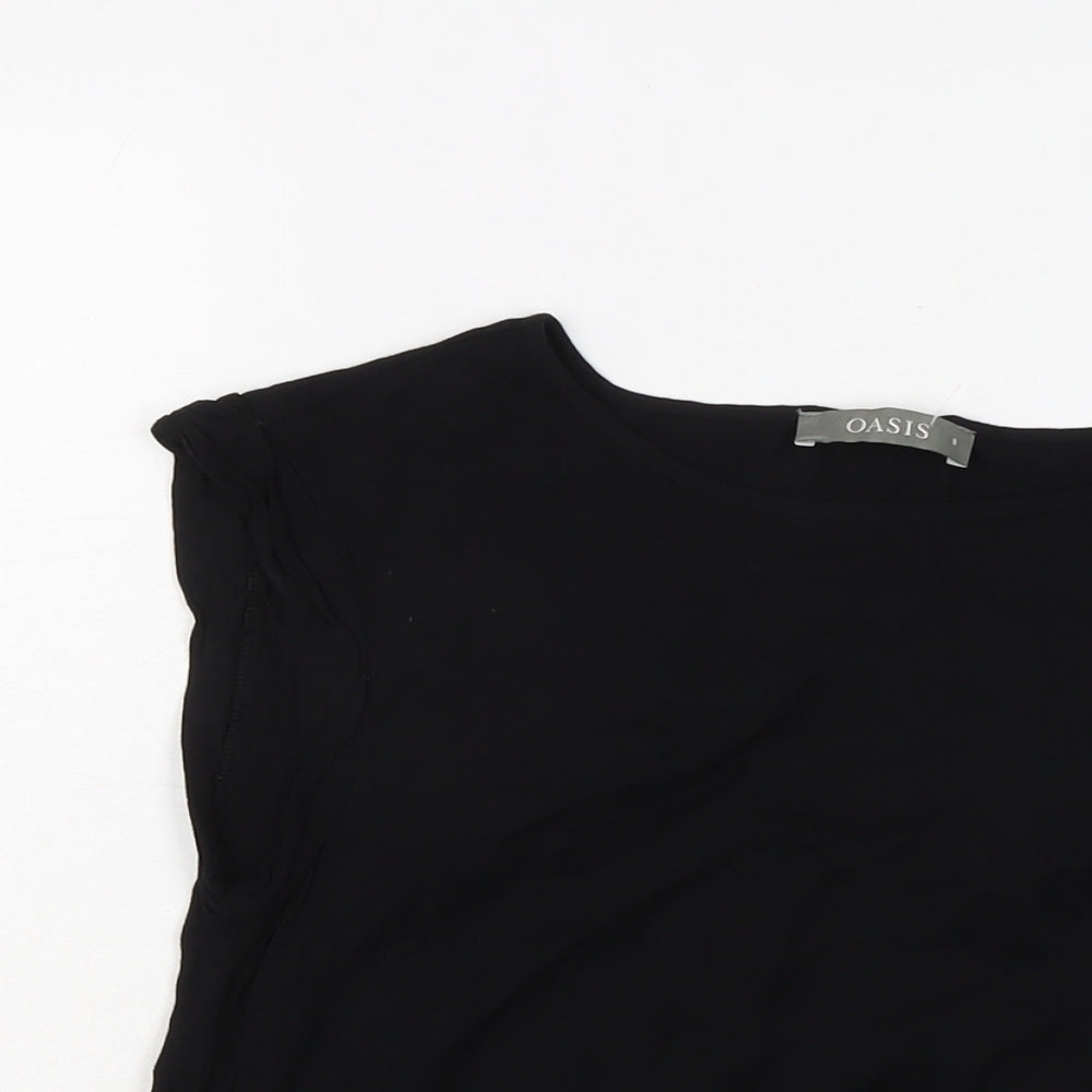 Womens UK Size 8 Oasis Black Basic Blouse