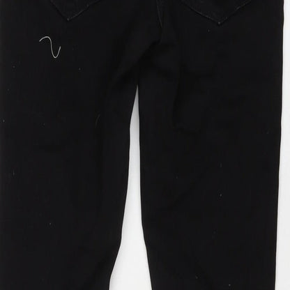 NEXT Womens Black Cotton Skinny Jeans Size 12 L27 in Regular Button
