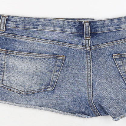 Denim & Co. Womens Blue Cotton Cut-Off Shorts Size 12 L3 in Regular Button