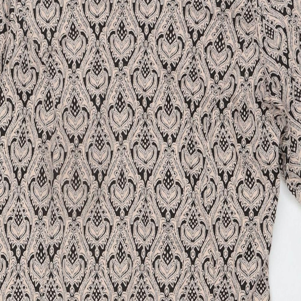 Dorothy Perkins Womens Beige Geometric Polyester Sheath Size 14 Round Neck Pullover