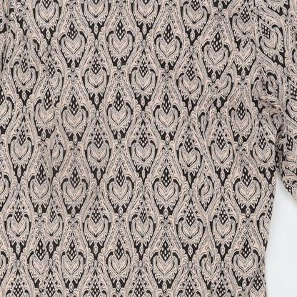 Dorothy Perkins Womens Beige Geometric Polyester Sheath Size 14 Round Neck Pullover