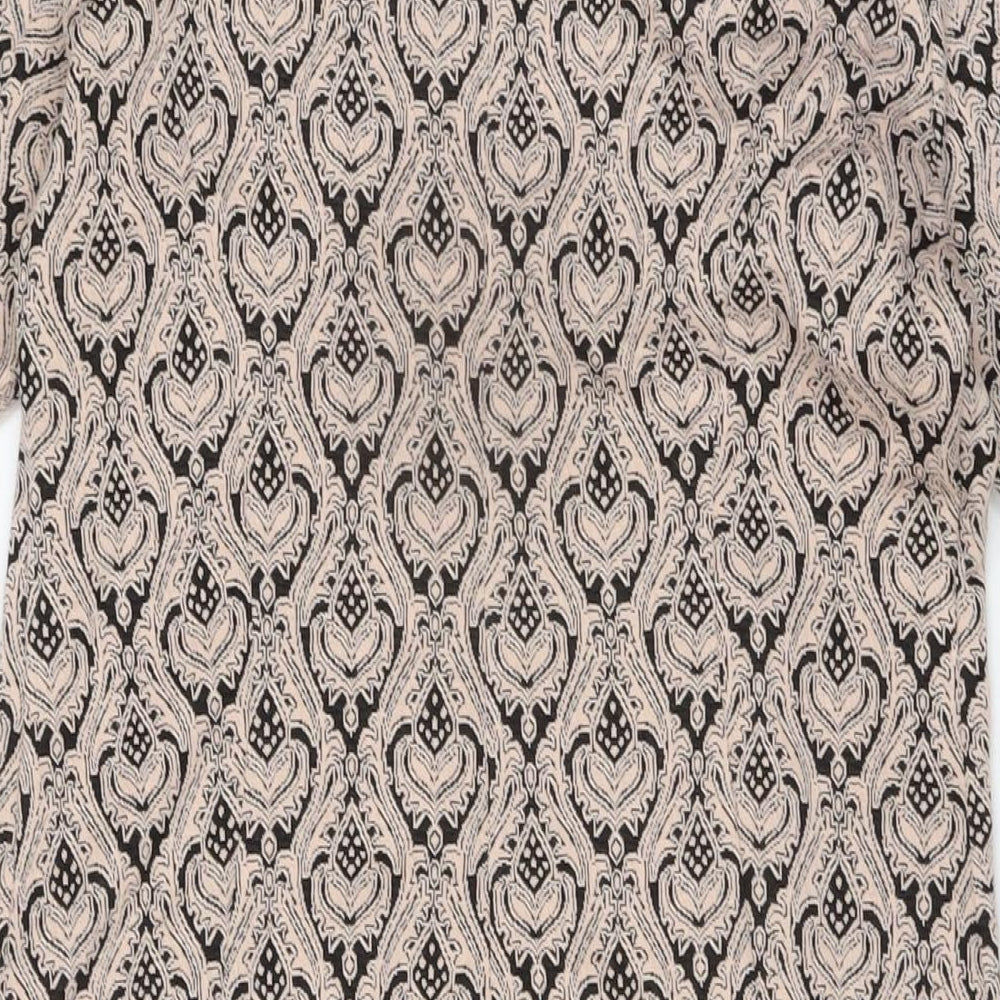 Dorothy Perkins Womens Beige Geometric Polyester Sheath Size 14 Round Neck Pullover