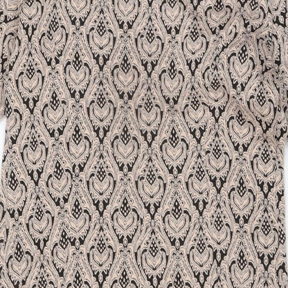 Dorothy Perkins Womens Beige Geometric Polyester Sheath Size 14 Round Neck Pullover