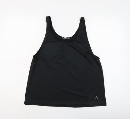 Boohoo Womens Black Polyester Basic Tank Size 6 Round Neck Pullover