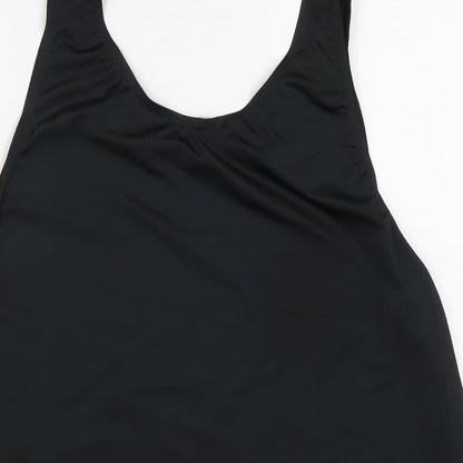 Boohoo Womens Black Polyester Basic Tank Size 6 Round Neck Pullover
