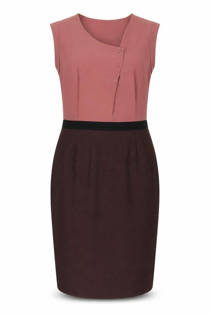 NEXT Womens Pink Polyester Sheath Size 12 Round Neck Zip