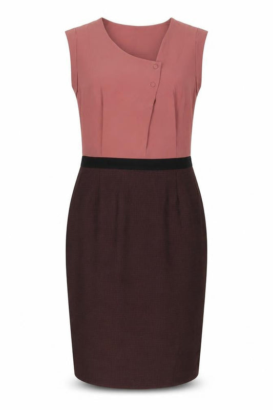 NEXT Womens Pink Polyester Sheath Size 12 Round Neck Zip