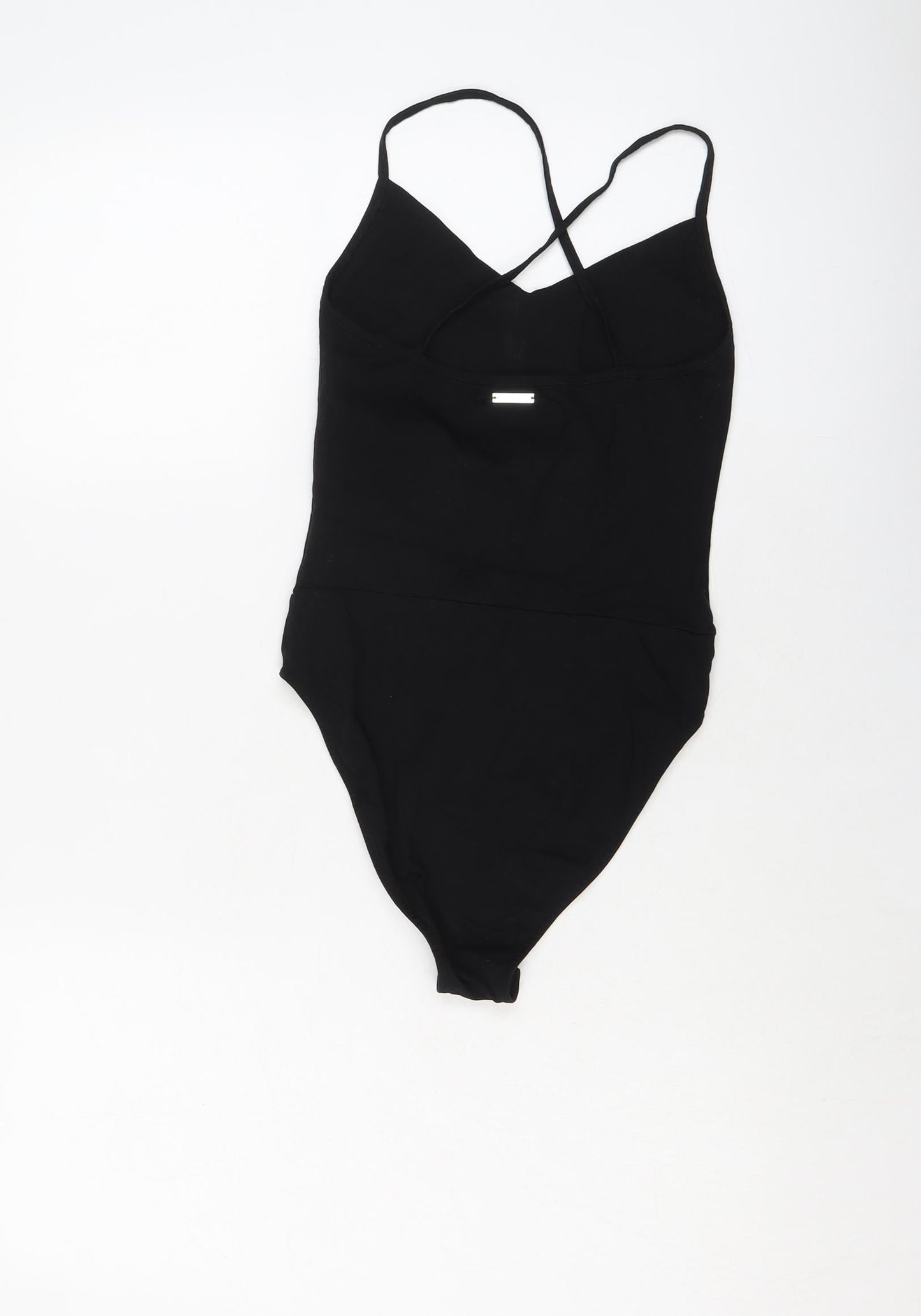 Lipsy Womens Black Floral Cotton Bodysuit One-Piece Size 6 Snap