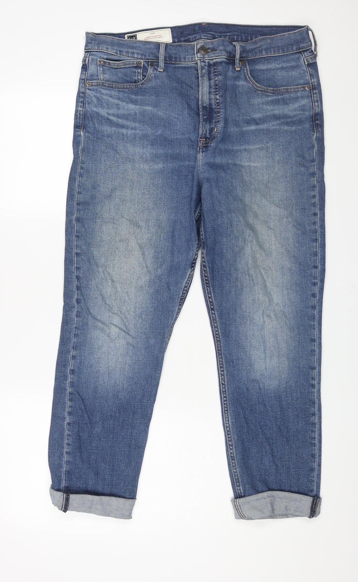 Gap Womens Blue Cotton Cropped Jeans Size 33 in L26 in Regular Zip