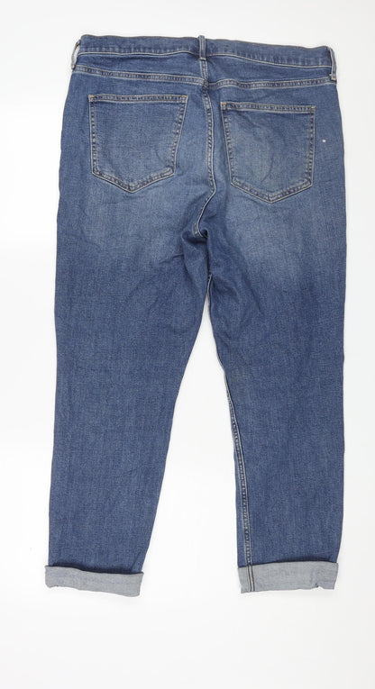 Gap Womens Blue Cotton Cropped Jeans Size 33 in L26 in Regular Zip