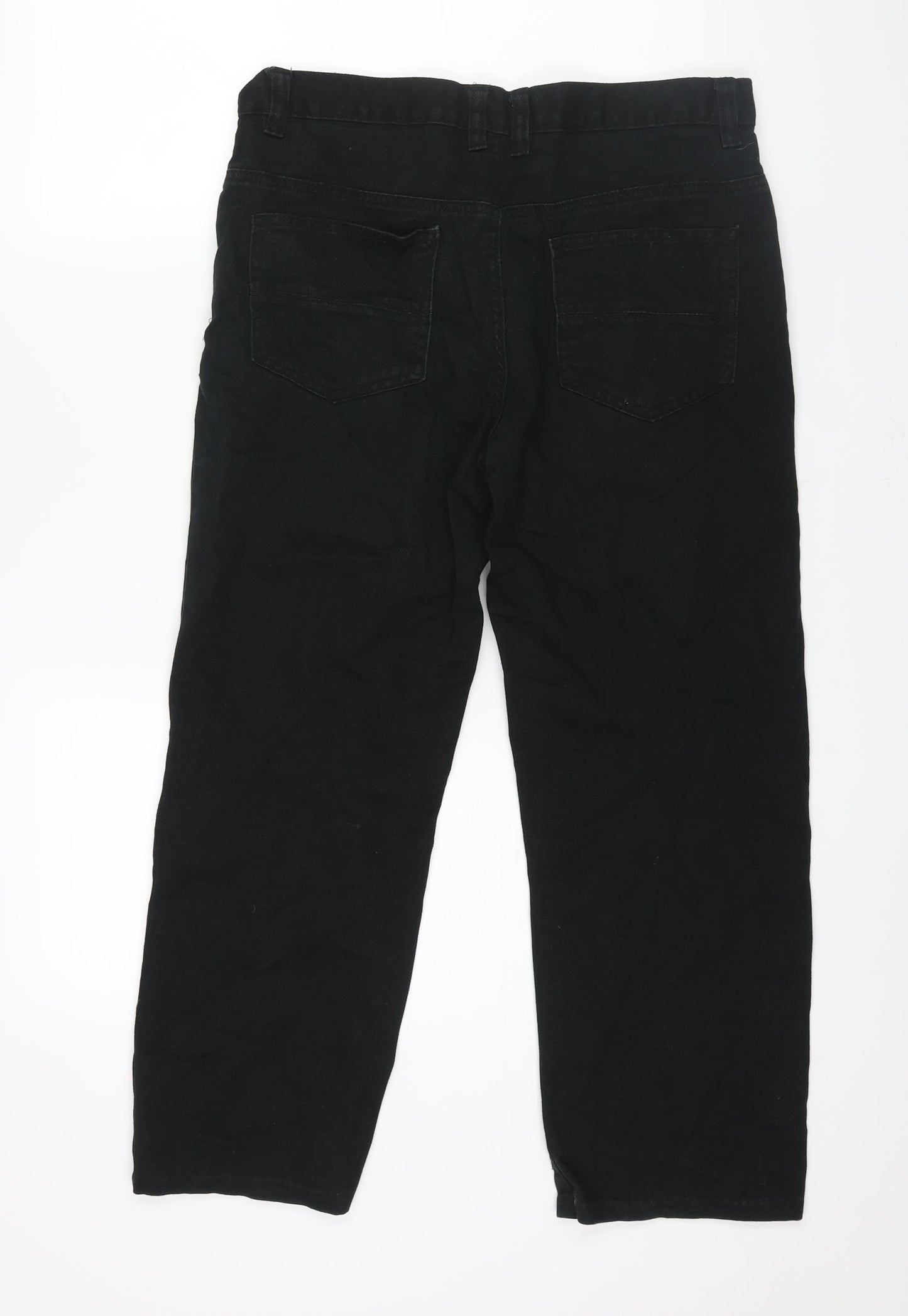 Denim & Co. Mens Black Cotton Straight Jeans Size 32 in L30 in Regular Zip