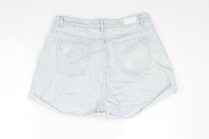 Aere Womens Blue Cotton Boyfriend Shorts Size 32 in Regular Zip - Distressed