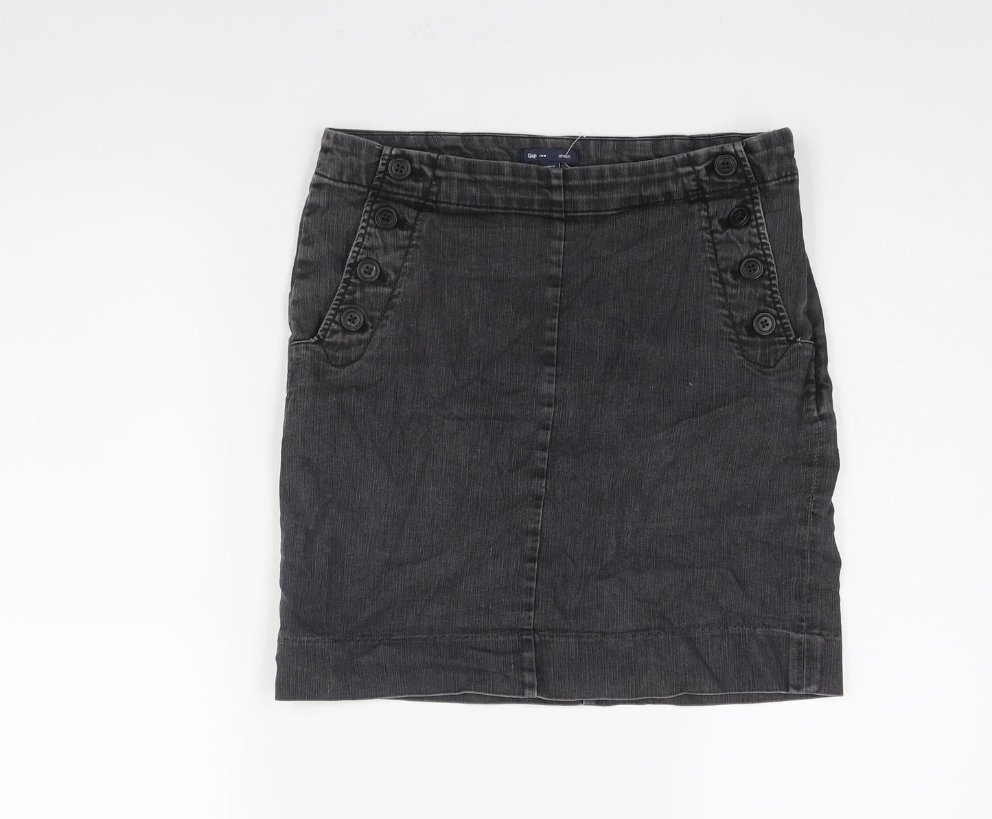 Gap Womens Grey Cotton Straight & Pencil Skirt Size S Zip