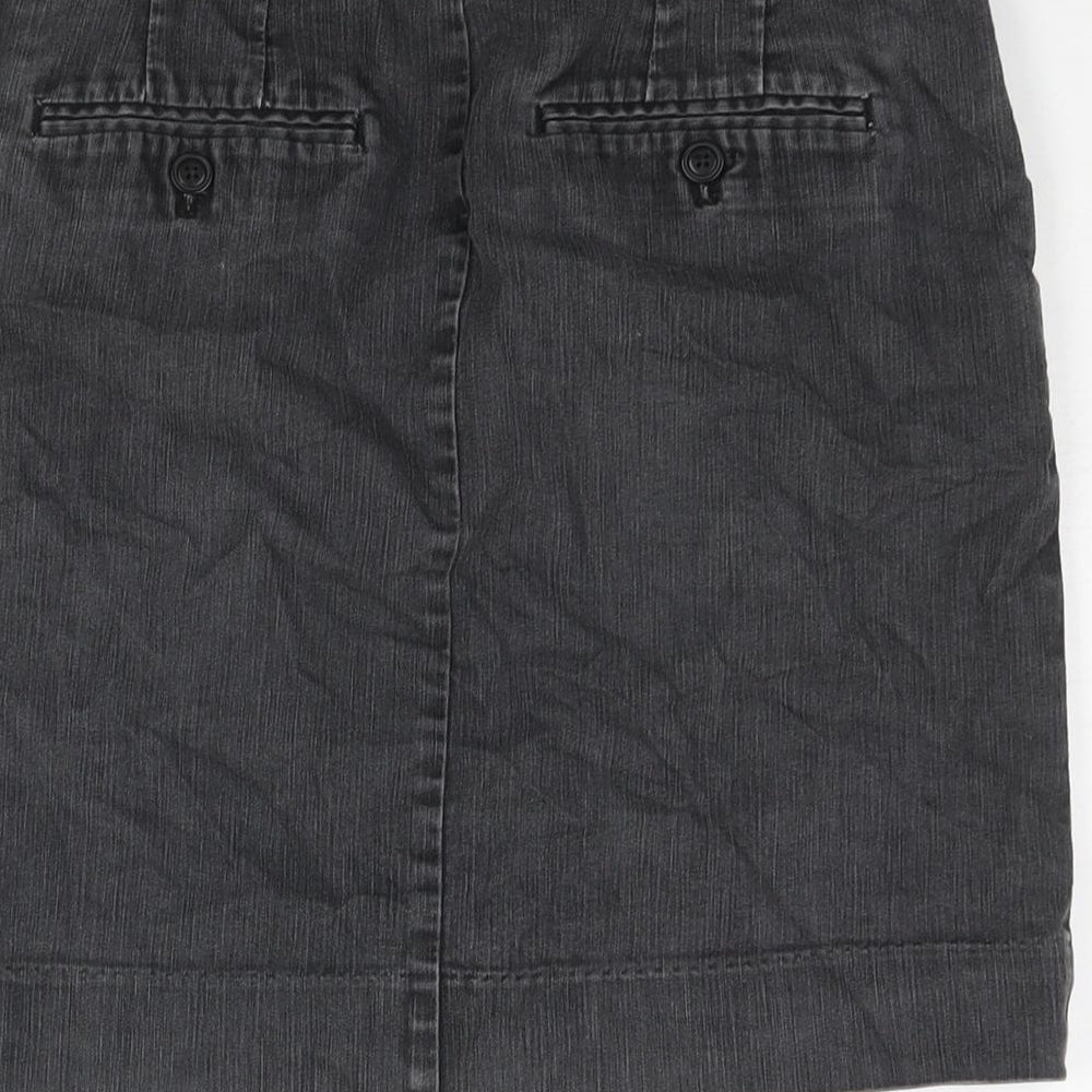 Gap Womens Grey Cotton Straight & Pencil Skirt Size S Zip