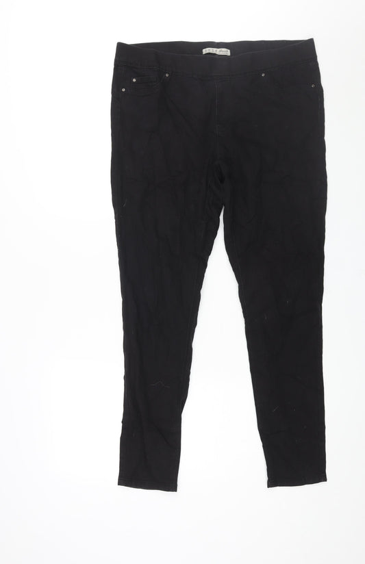 Denim & Co. Womens Black Cotton Jegging Jeans Size 16 L30 in Regular