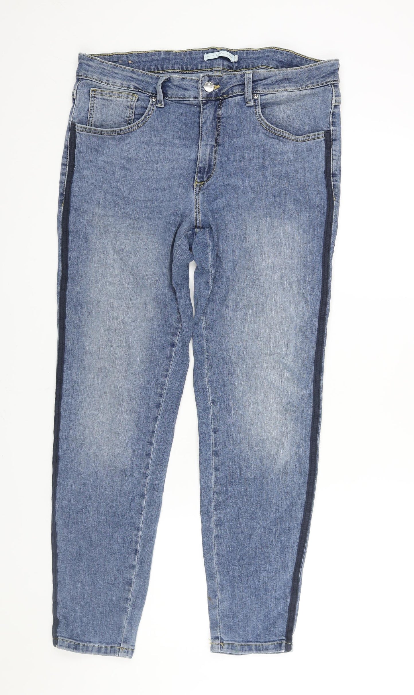 b.young Womens Blue Cotton Skinny Jeans Size 34 in L28 in Regular Zip - Taped Sides