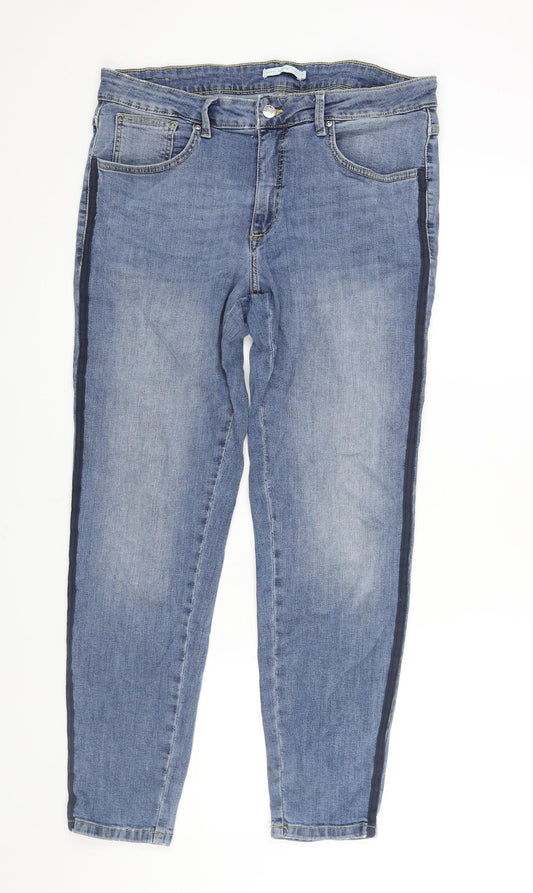 b.young Womens Blue Cotton Skinny Jeans Size 34 in L28 in Regular Zip - Taped Sides