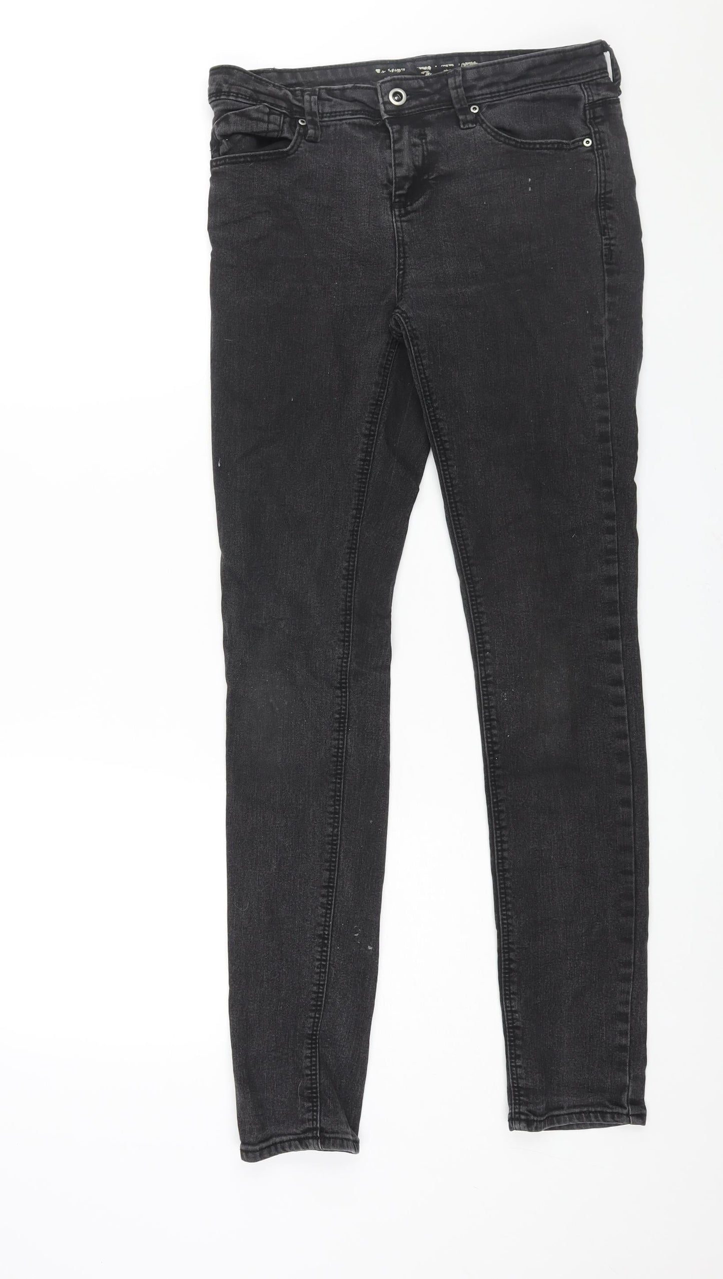 Denim & Co. Womens Black Cotton Skinny Jeans Size 10 L31 in Regular Zip