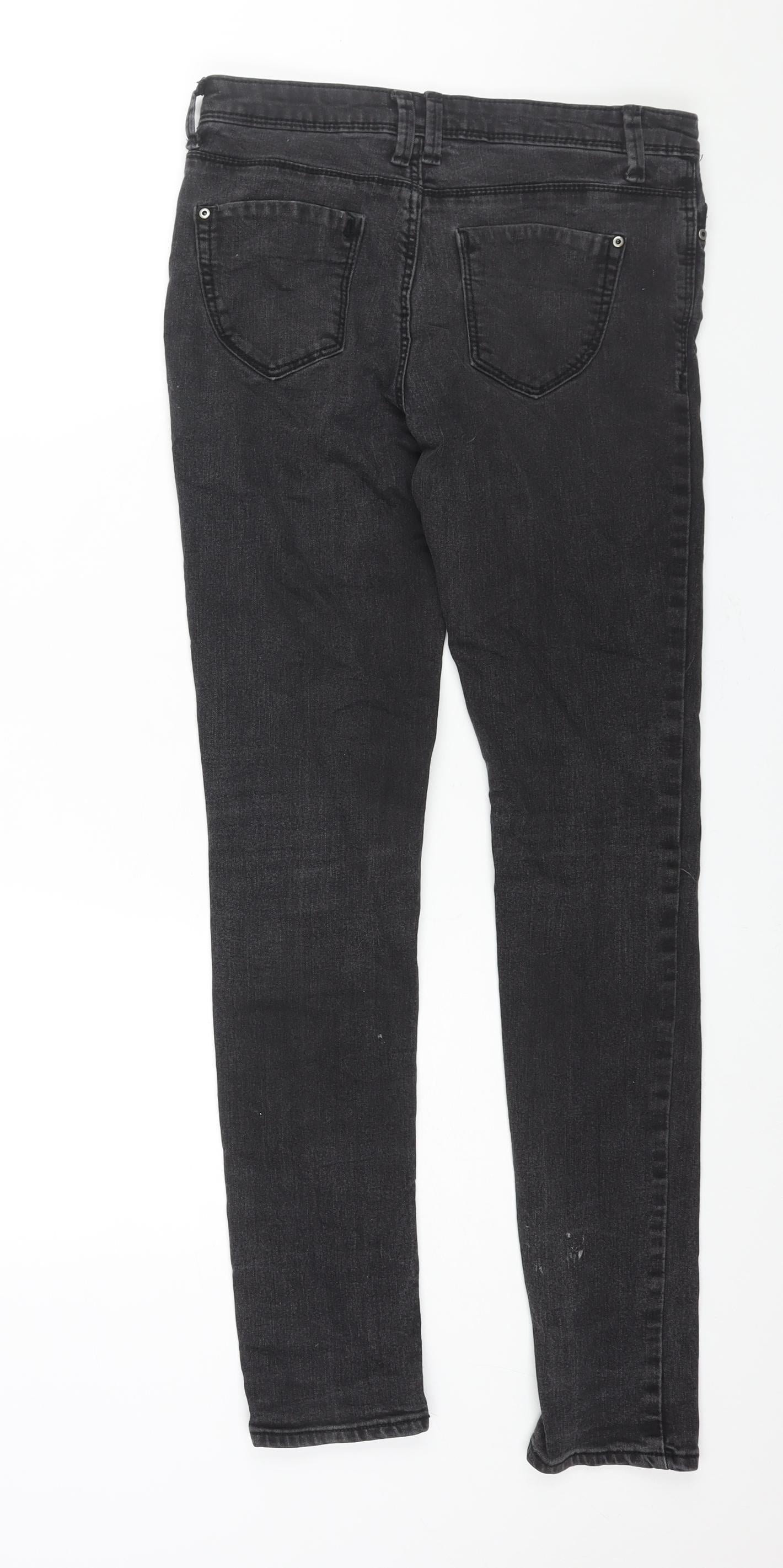 Denim & Co. Womens Black Cotton Skinny Jeans Size 10 L31 in Regular Zip