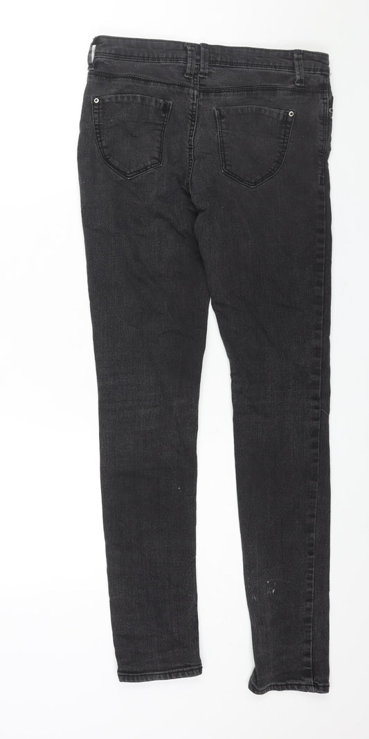Denim & Co. Womens Black Cotton Skinny Jeans Size 10 L31 in Regular Zip