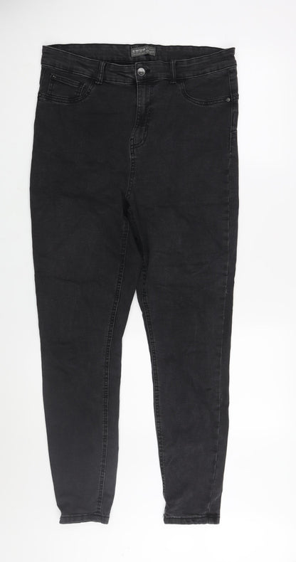 Denim & Co. Womens Black Cotton Skinny Jeans Size 16 L27 in Regular Zip