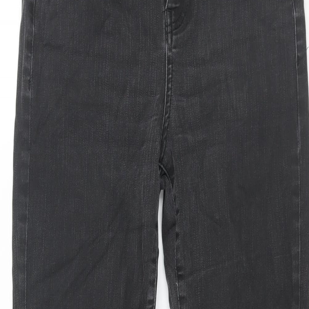 Topshop Womens Black Cotton Skinny Jeans Size 30 L34 in Regular Zip