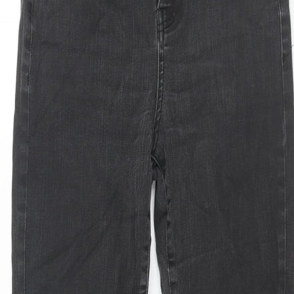 Topshop Womens Black Cotton Skinny Jeans Size 30 L34 in Regular Zip
