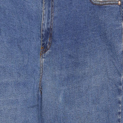 Cotton Traders Mens Blue Cotton Tapered Jeans Size 42 in L26 in Regular Zip