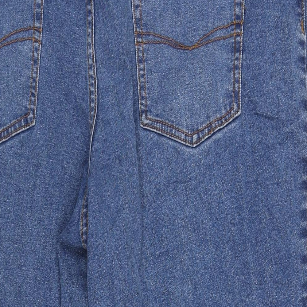 Cotton Traders Mens Blue Cotton Tapered Jeans Size 42 in L26 in Regular Zip