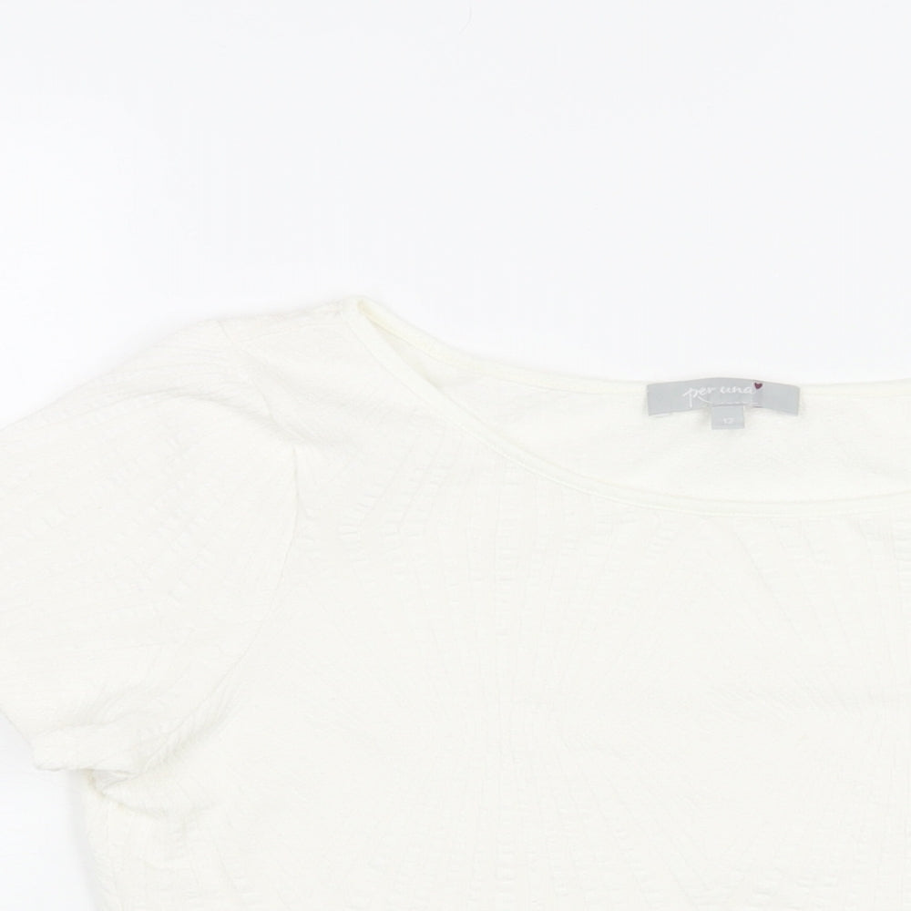 Womens UK Size 12 Per Una White Basic Blouse