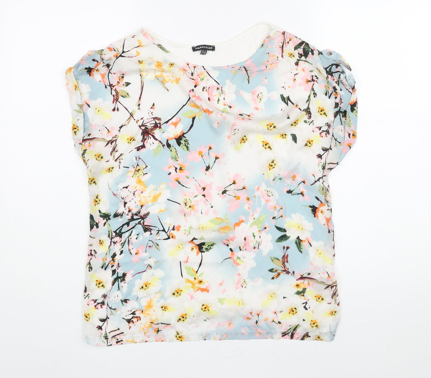 Womens UK Size 12 Warehouse Multicoloured Basic Blouse