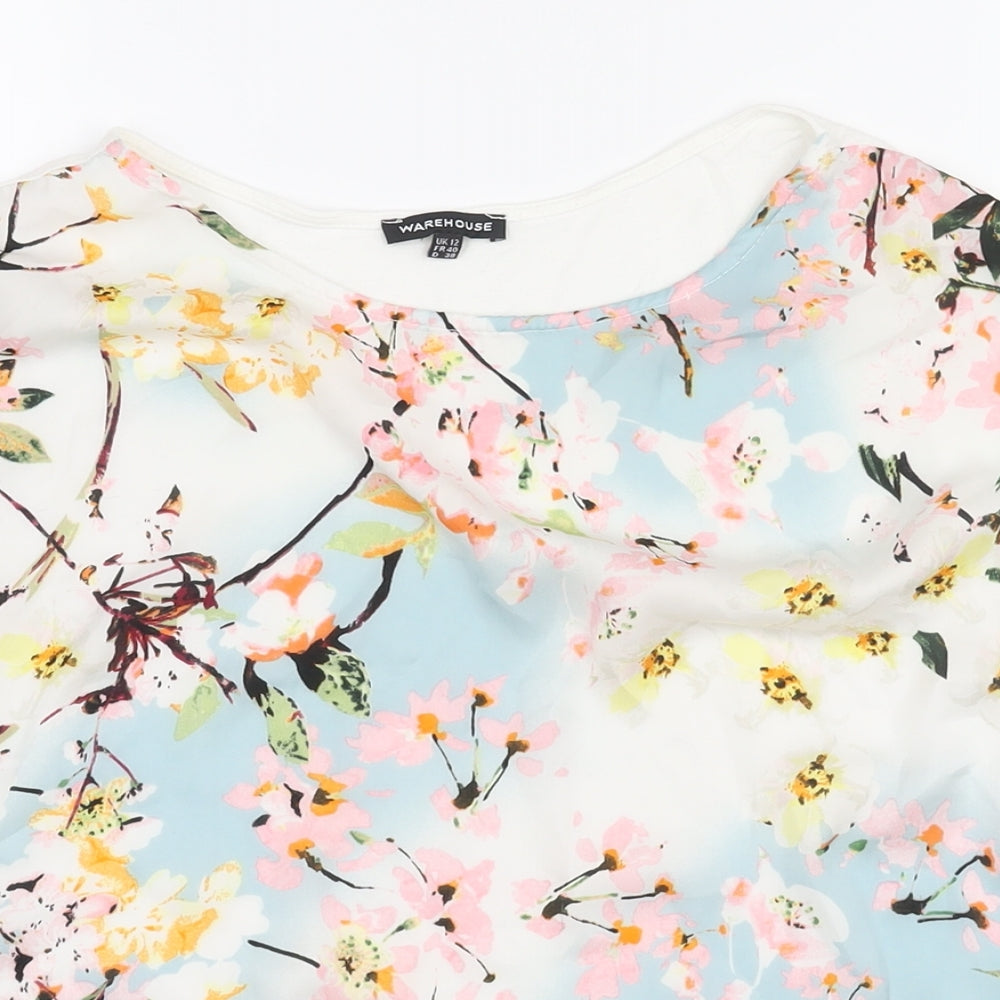 Womens UK Size 12 Warehouse Multicoloured Basic Blouse